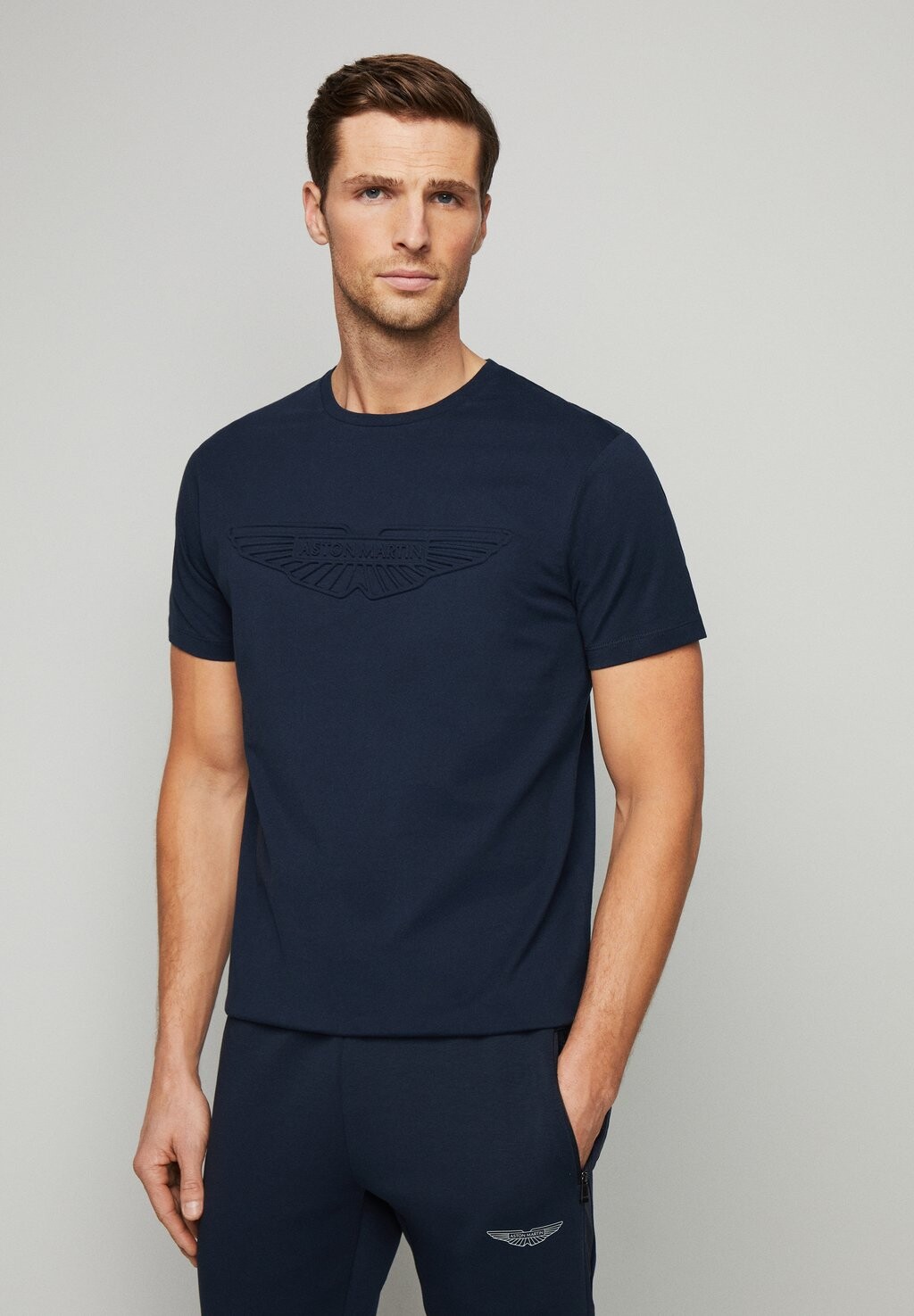 

Футболка с принтом Am Emboss Hackett London, цвет navy