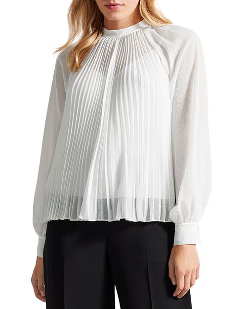 

Macenzi плиссированная блузка Ted Baker, цвет Ivory/Cream