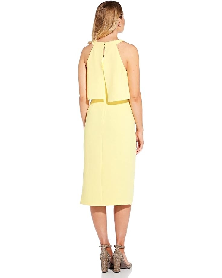 

Платье Adrianna Papell Pop-Over Halter Midi Dress, цвет Lemon Ice