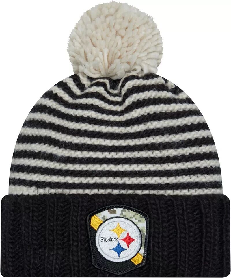 

Черная вязаная шапка New Era Pittsburgh Steelers 2023 Salute to Service черного цвета