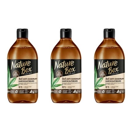 

Nature Box Травяной шампунь против перхоти с маслом семян конопли холодного отжима 385мл