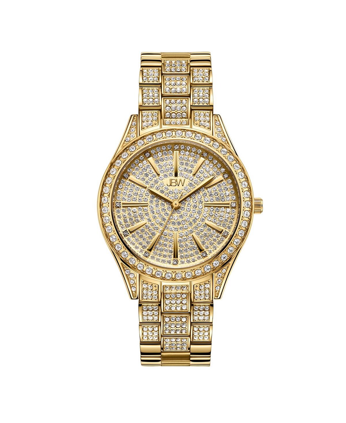 

Женские часы Cristal Diamond (1/8 карата t.w.) из нержавеющей стали с позолотой 18 карат Часы 38 мм Jbw, золотой