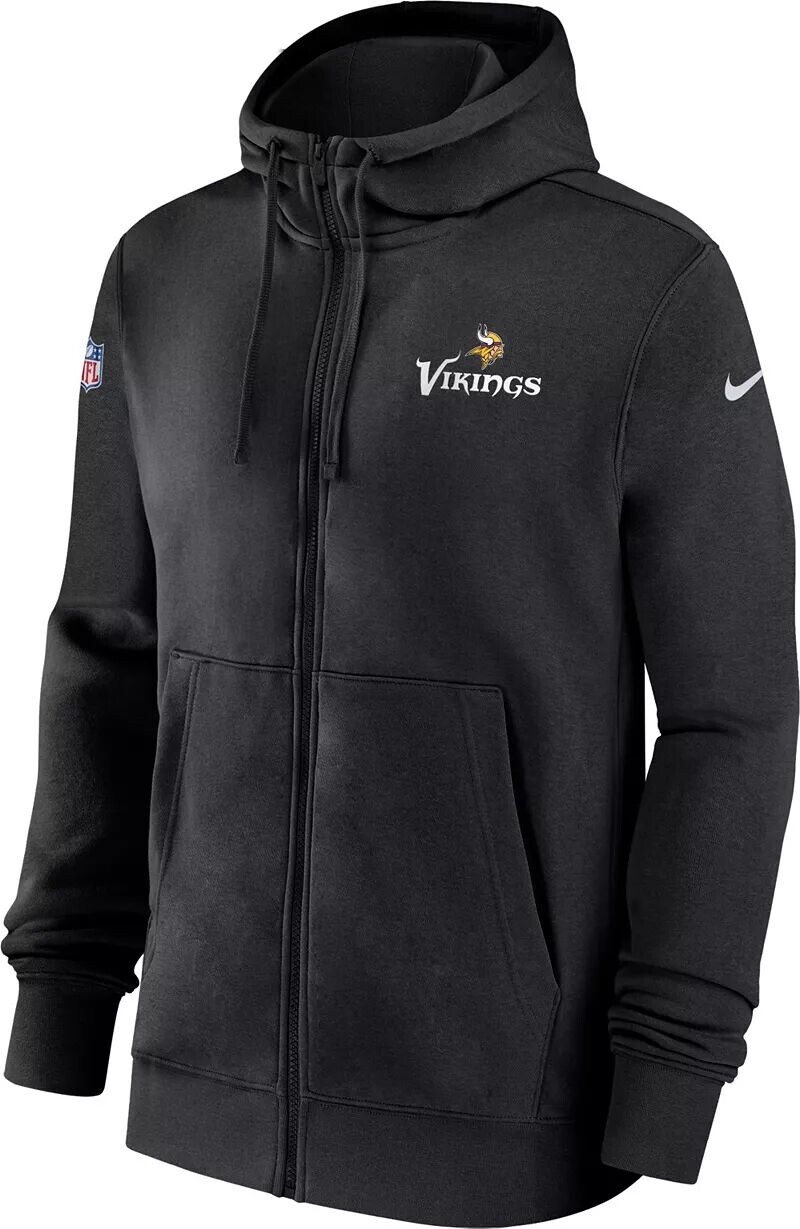 

Мужская черная худи с молнией во всю длину Nike Minnesota Vikings 2023 Sideline Club