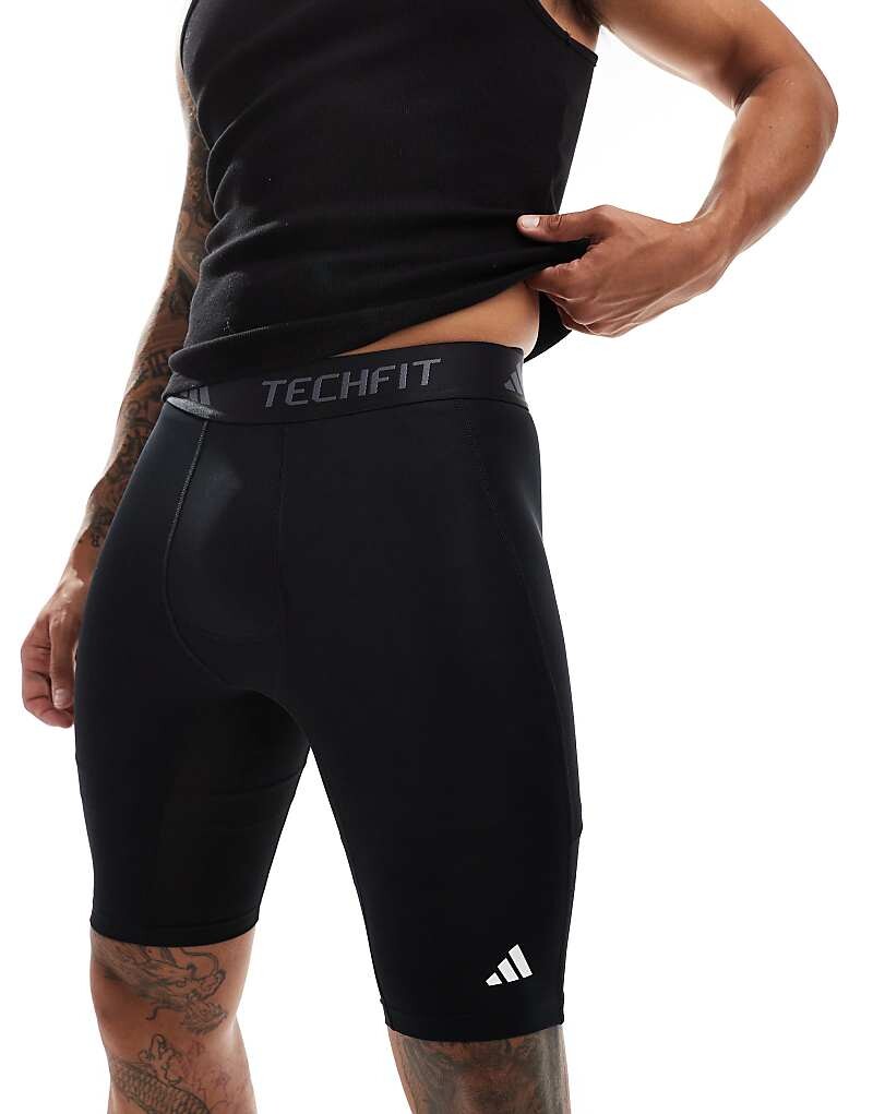 

adidas Performance – Techfit Compression – Короткие черные спортивные леггинсы