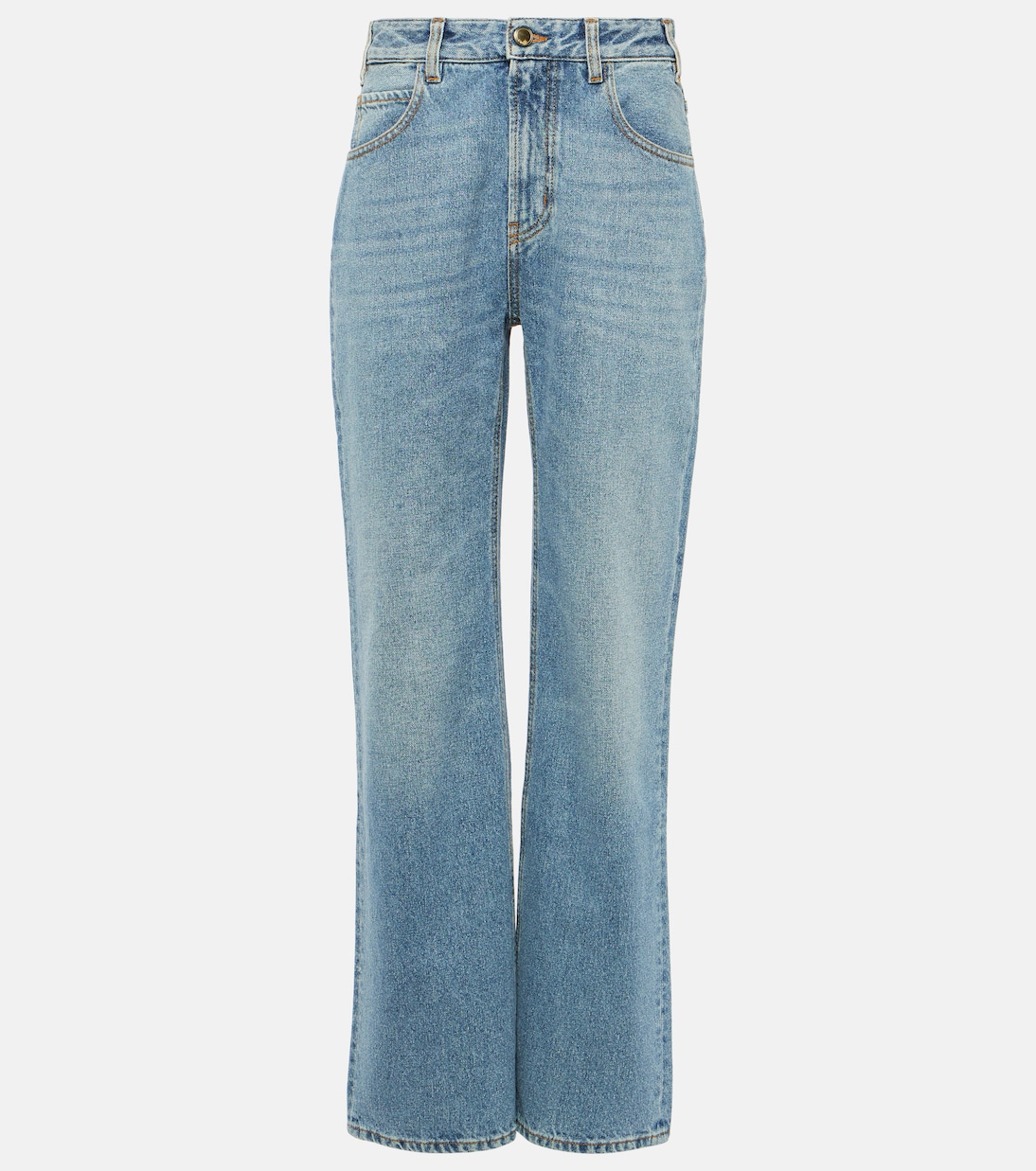 Прямые джинсы с высокой посадкой Chloé, синий джинсы прямые с высокой посадкой 28 32 синий