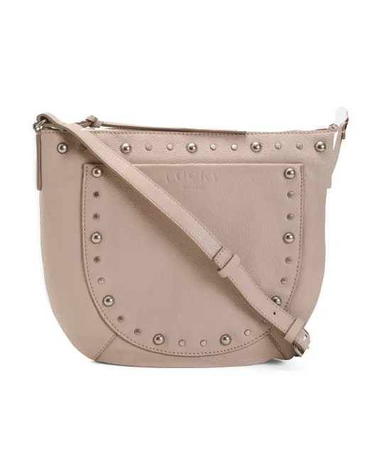 

Кожаное плечо через плечо Kyla с заклепками Lucky Brand, серый