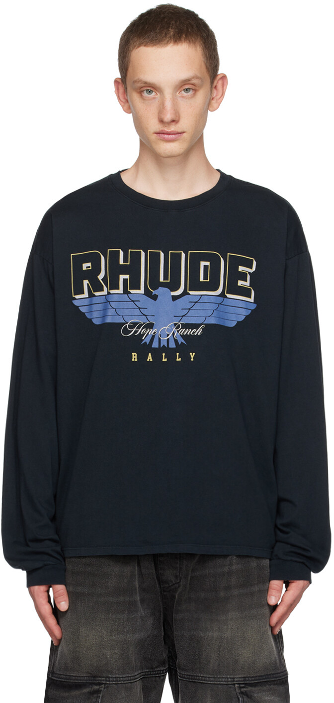

Черная винтажная футболка с длинным рукавом Hope Ranch Rhude, Черный