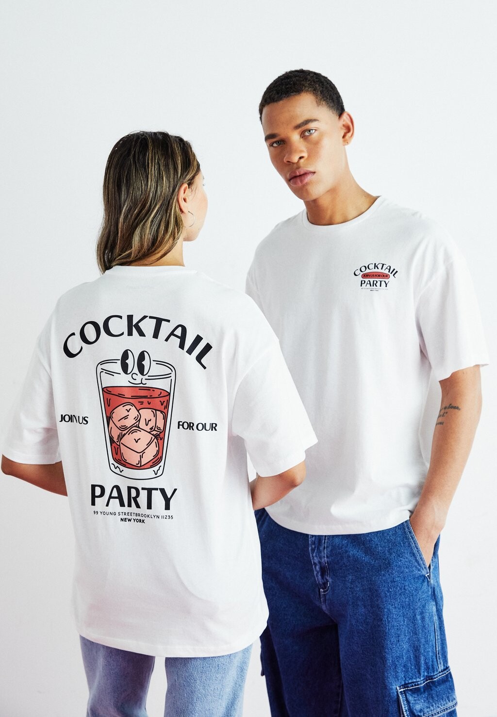 

Футболка с принтом Jorparty Tee Crew Neck Unisex Jack & Jones, цвет bright white