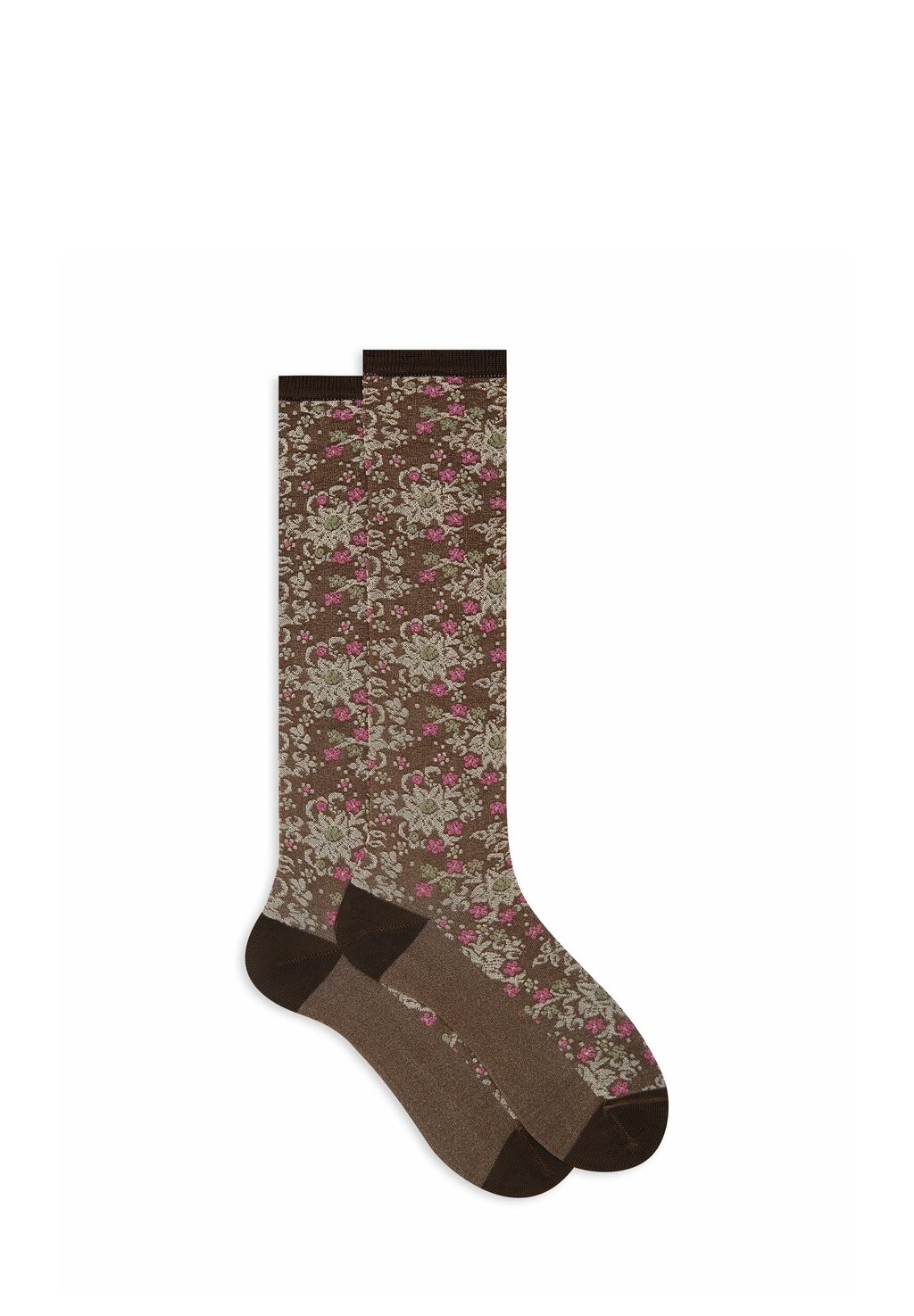 

Носки выше колена WITH LEAFY FLORAL MOTIF Gallo, коричневый
