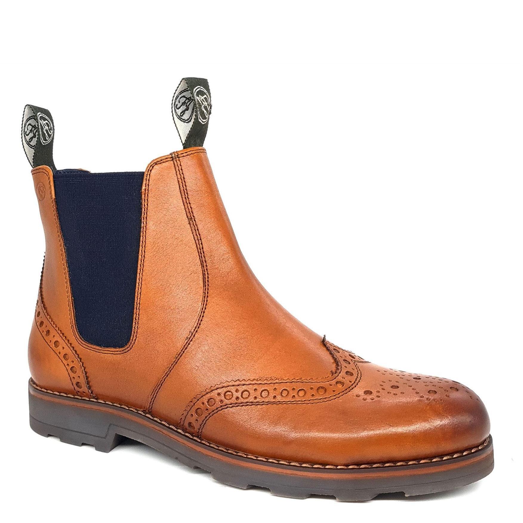 Кожаные ботинки челси с эффектом броги Boughton Frank James, коричневый кожаные ботинки челси с эффектом броги cheltenham frank james коричневый