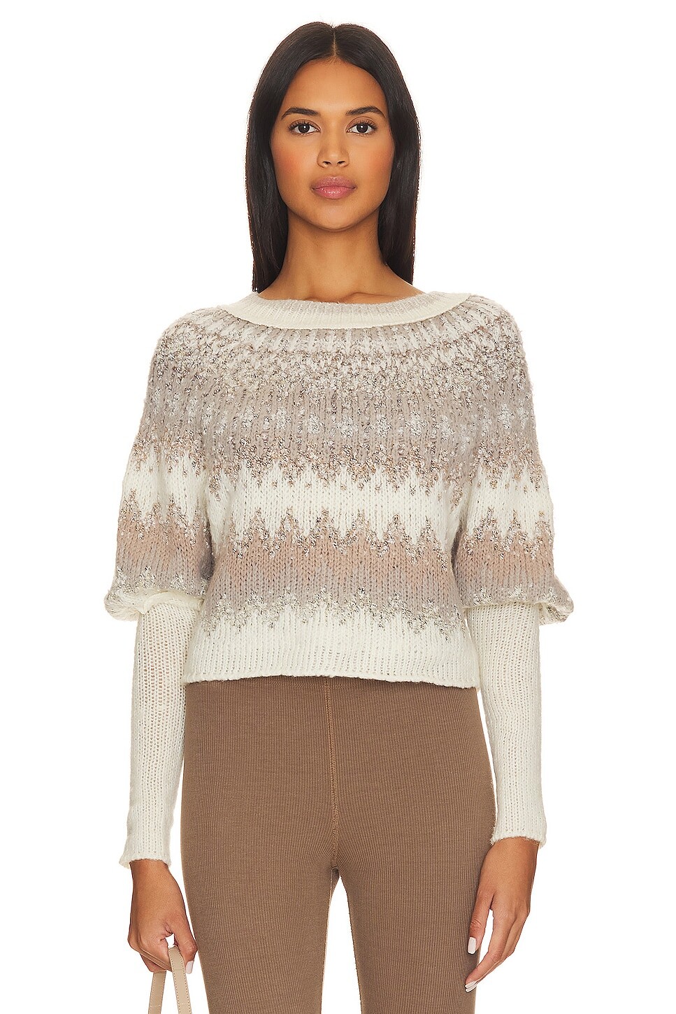 

Пуловер Free People Home For The Holidays, цвет Shades Of Cream Combo
