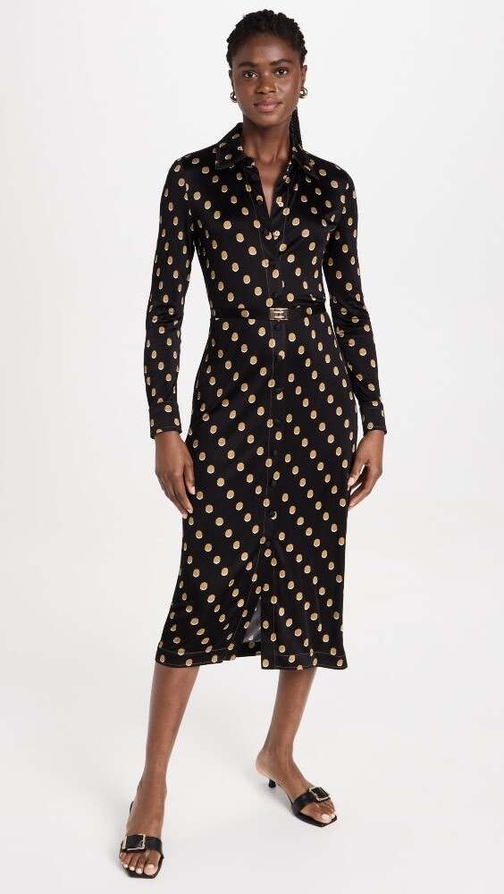 

Платье Tory Burch Printed Jersey Shirtdress, черный