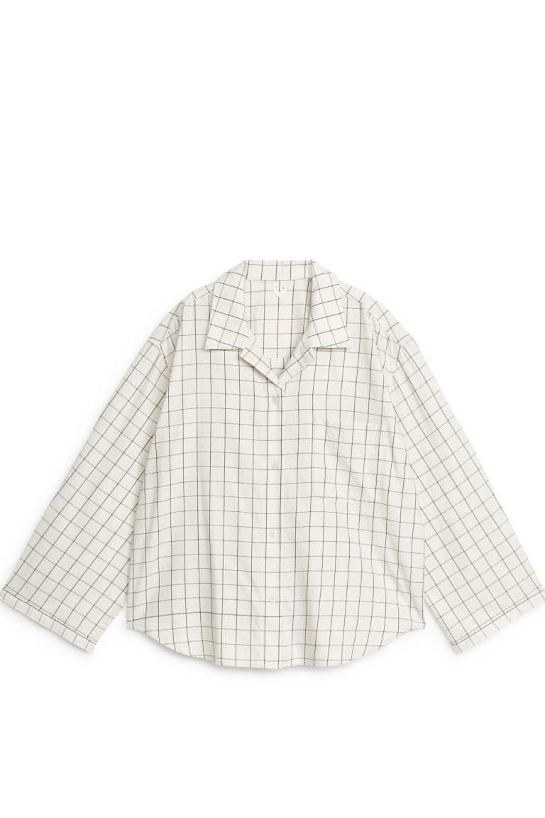 Фланелевая пижамная рубашка Arket, белый цена и фото