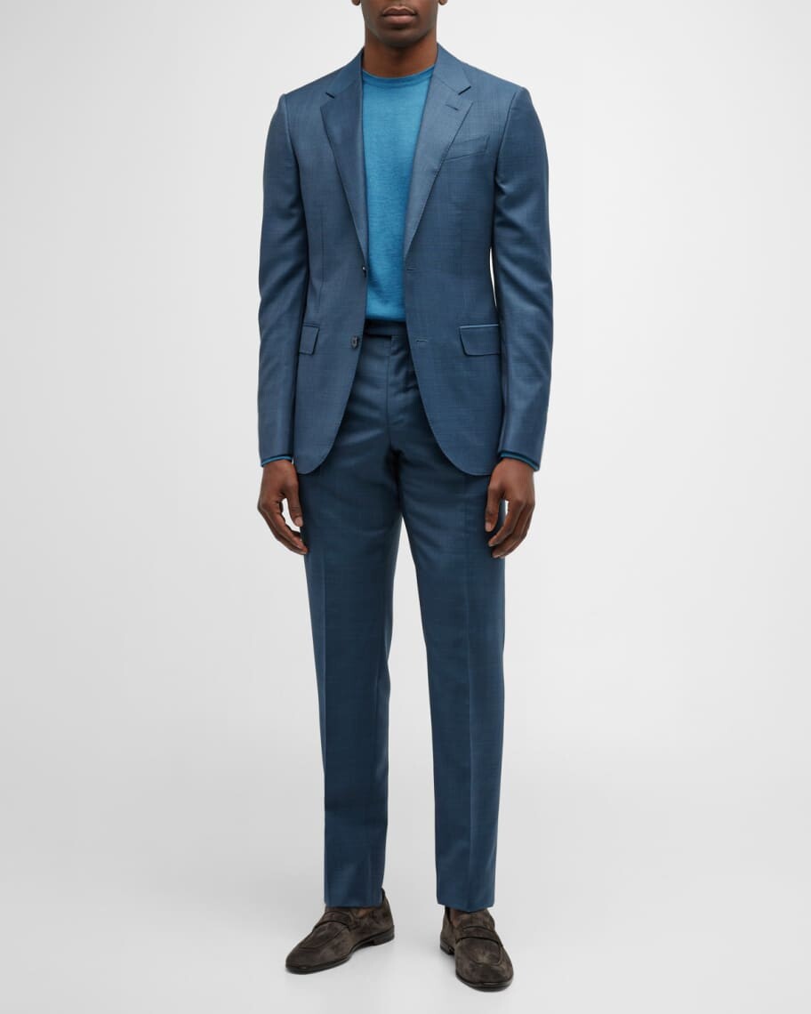 

Мужской шерстяной костюм большого тона в клетку ZEGNA