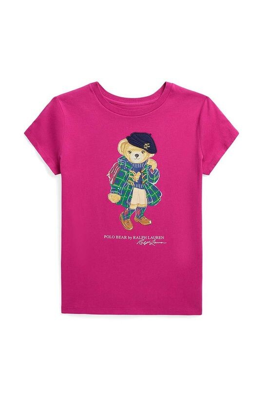 

Детская хлопковая футболка Polo Ralph Lauren, розовый
