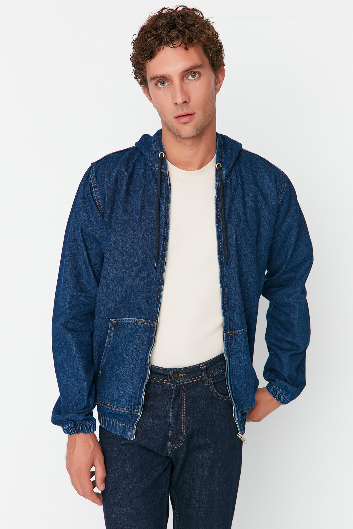 цена Куртка - Темно-синий - Классический крой Trendyol, темно-синий