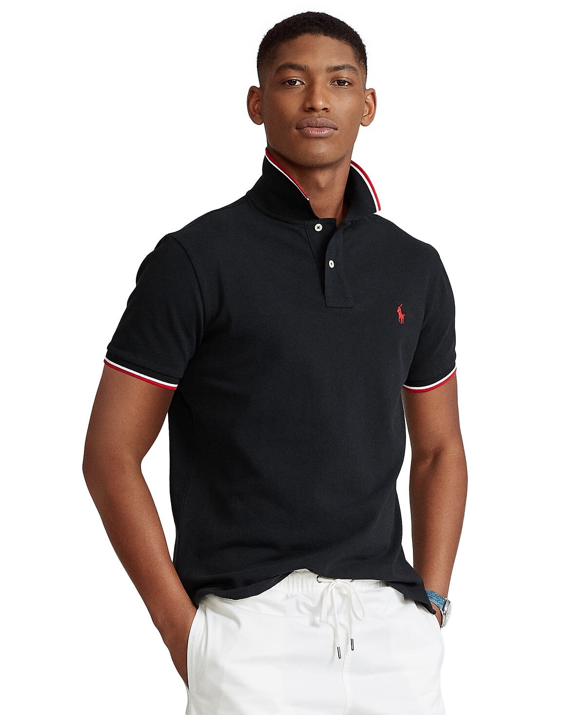 

Мужская рубашка-поло классического кроя в сетку Polo Ralph Lauren