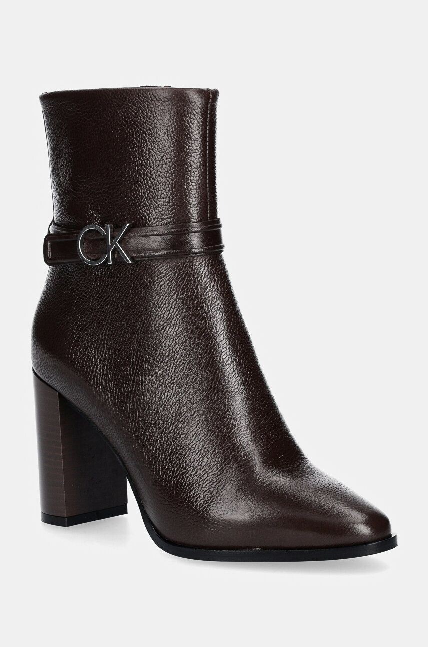 

Ботильоны Calvin Klein HEEL ANKLE BOOT 85 W/HW LTH, коричневый