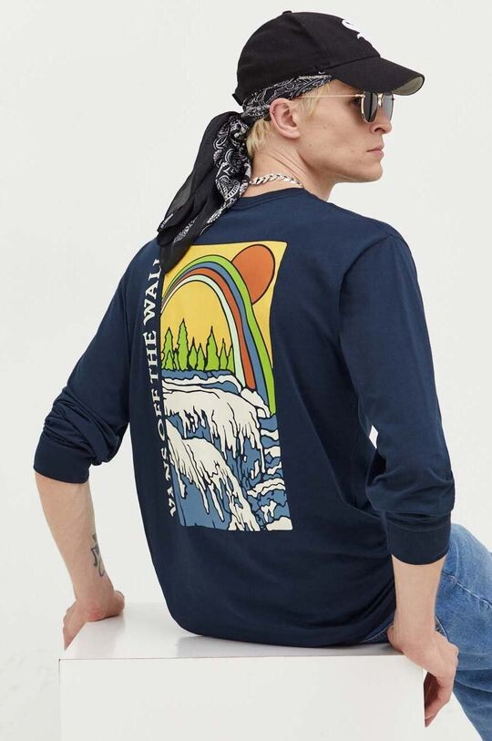 

Хлопковые фургоны с длинными рукавами Vans, темно-синий