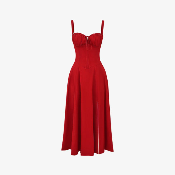 Платье миди Carmen из эластичного хлопка со сборками на чашках House Of Cb, красный