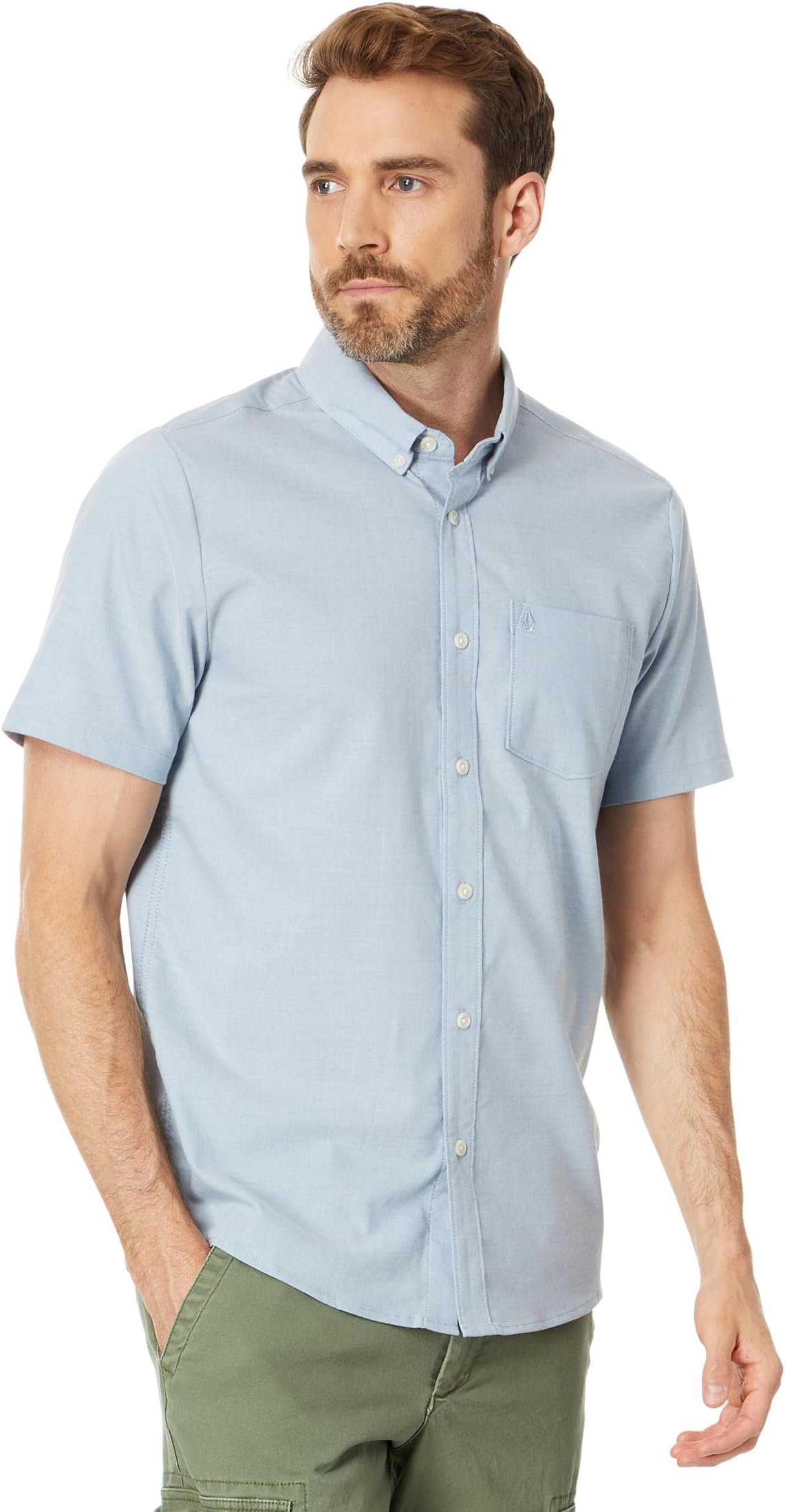 Рубашка Everett Oxford Short Sleeve Volcom, цвет Wrecked Indigo 1