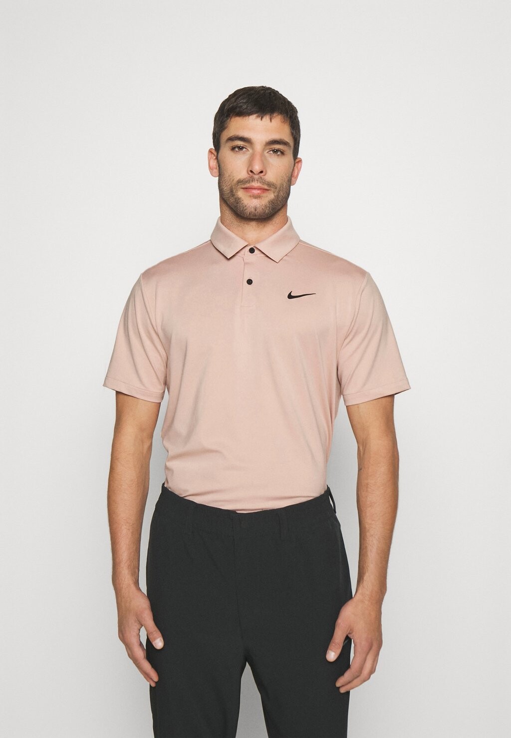 

Поло M NK DF TOUR POLO SOLID Nike, розовый оксфорд/черный