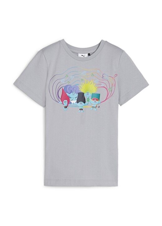 

Серая мужская футболка с принтом 62481663-PUMA X TROLS Tee Puma, серый