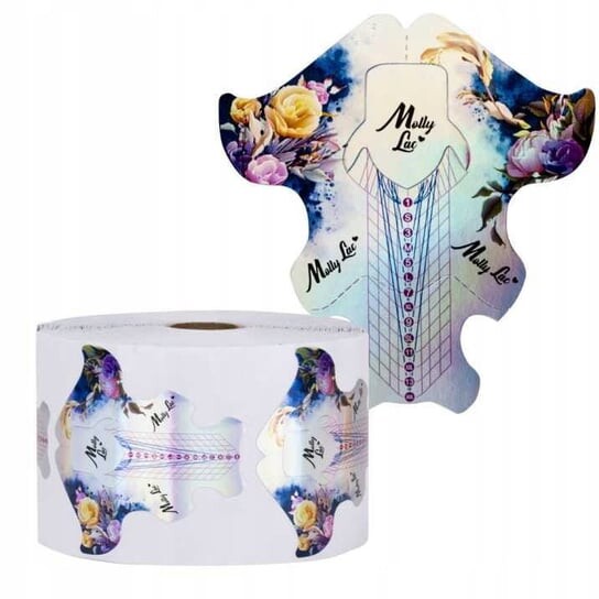 

Шаблоны форм для ногтей Molly Lac 2в1 Flowers Holo Salon And Master, рулон 50 шт.