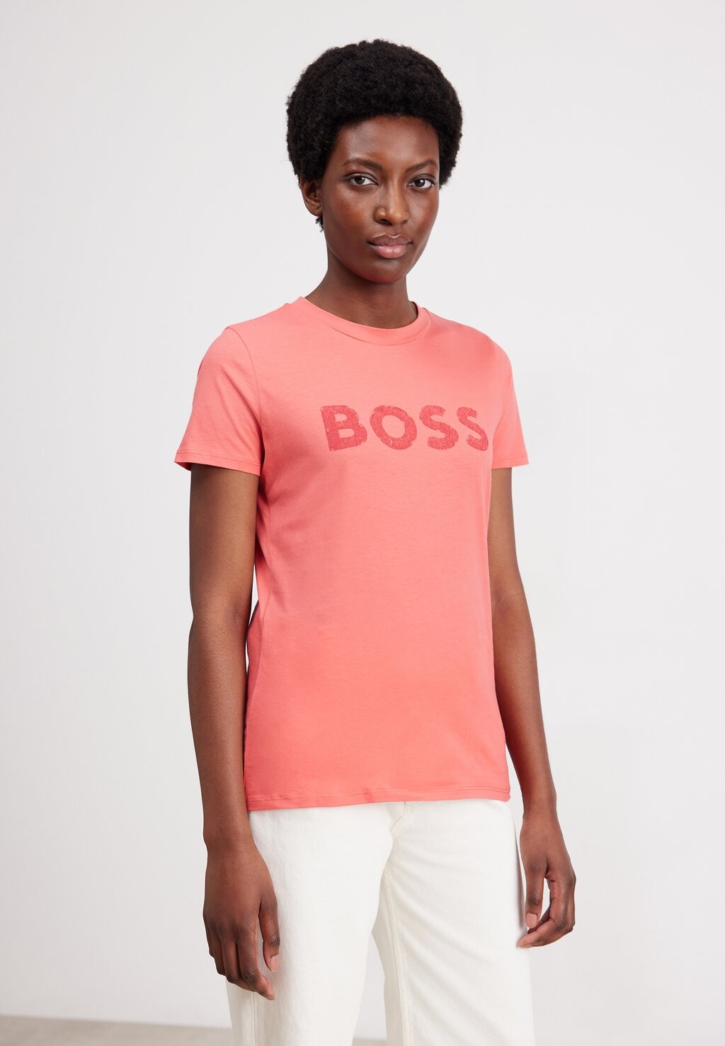 

Футболка с принтом BOSS, цвет bright pink