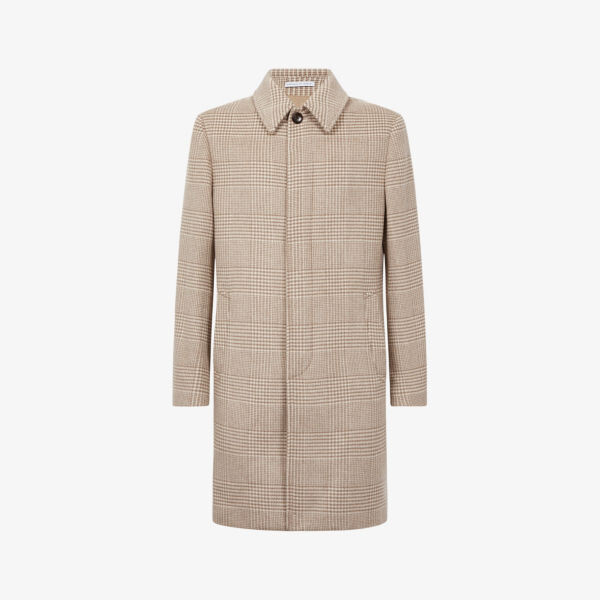 

Пальто Bellagio в клетку из смесовой шерсти Reiss, цвет oatmeal