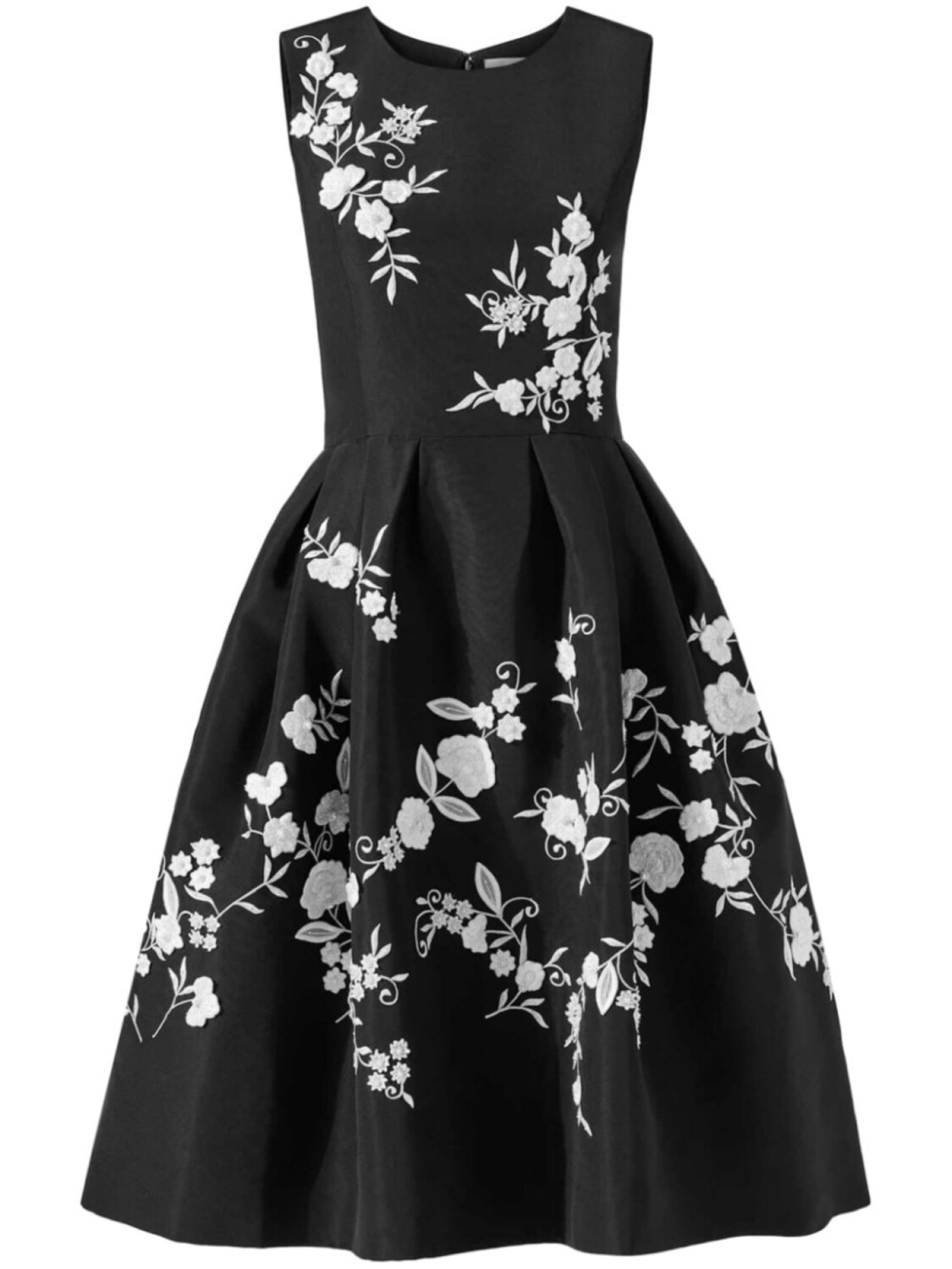 

Платье миди с цветочной вышивкой Carolina Herrera, черный