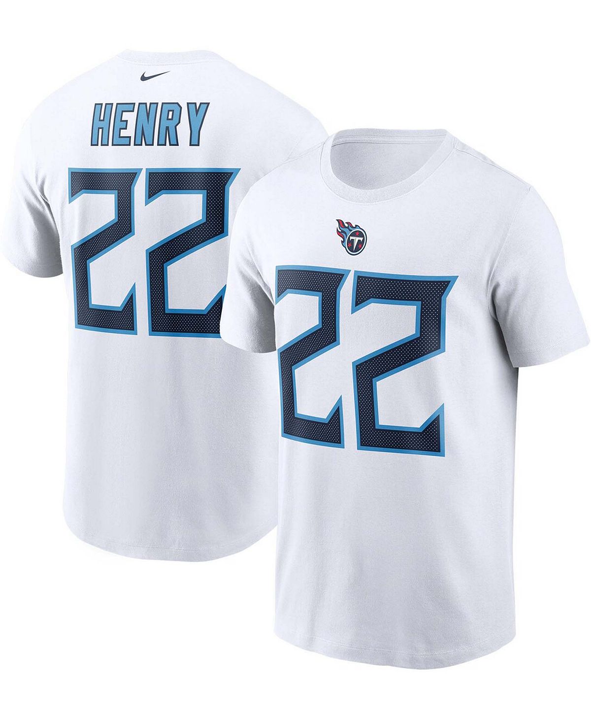 Мужская футболка с именем и номером Derrick Генри Уайт Tennessee Titans Nike