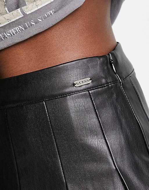 

Черная кожаная юбка josi Guess Originals