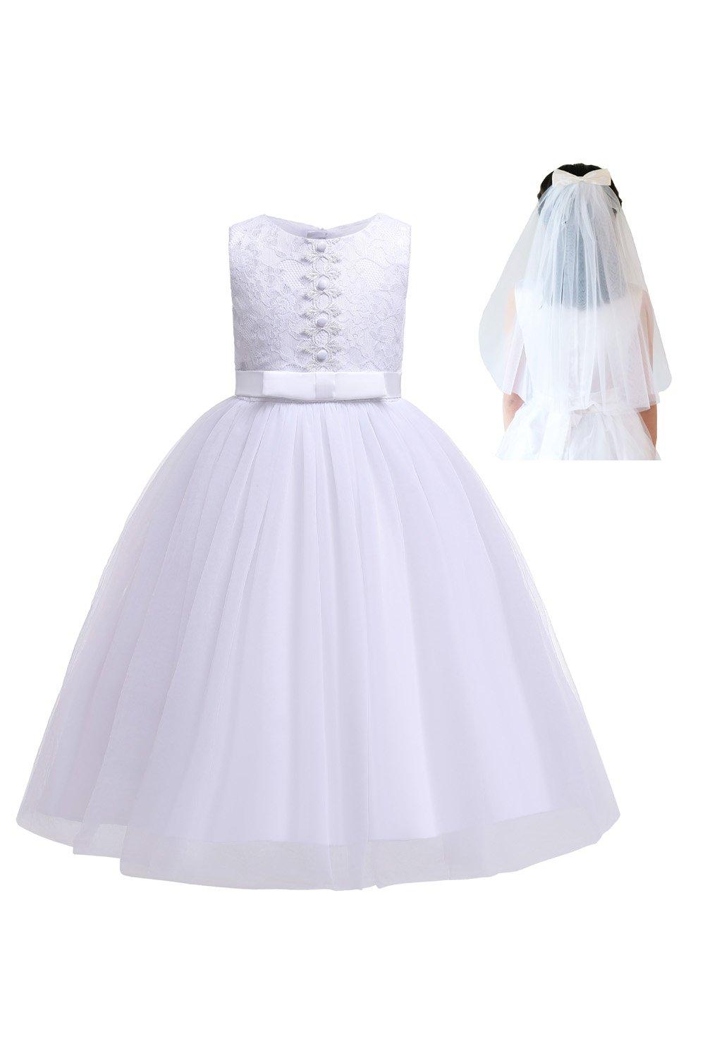Платье для причастия с вуалью Cinda, белый
