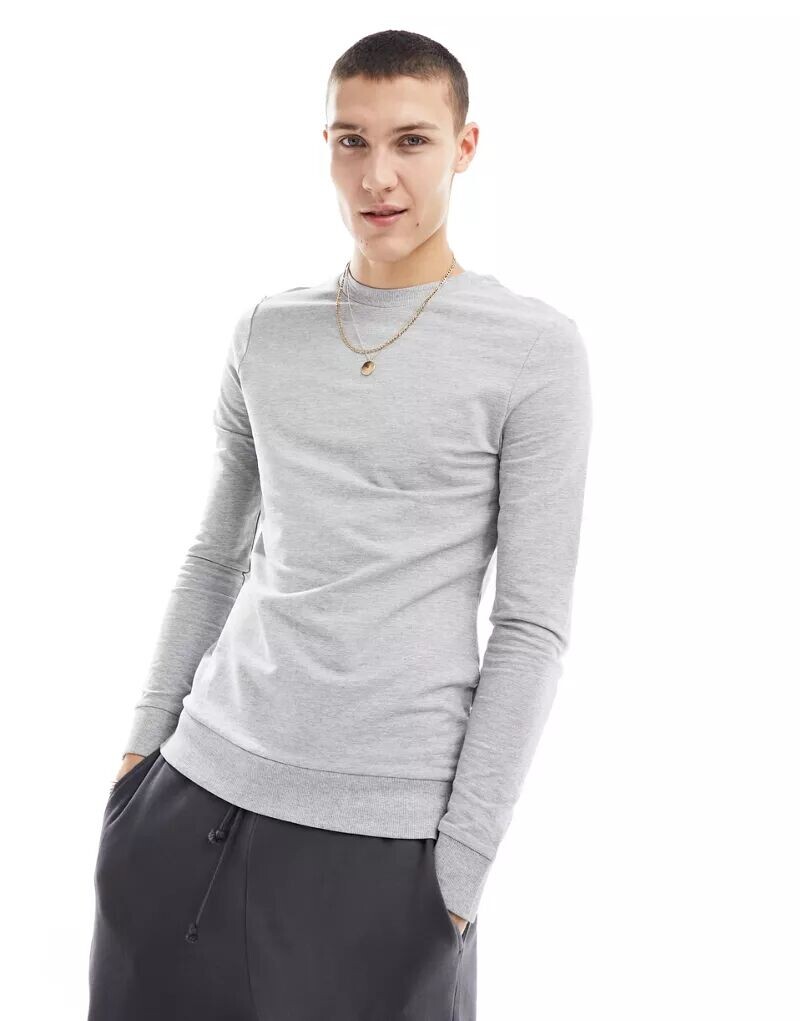 

Серый свитшот ASOS Muscle