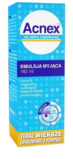 Очищающая эмульсия для лица Acnex Emulsja Myjąca Płyn, 140 мл масло австралийского чайного дерева 100%
