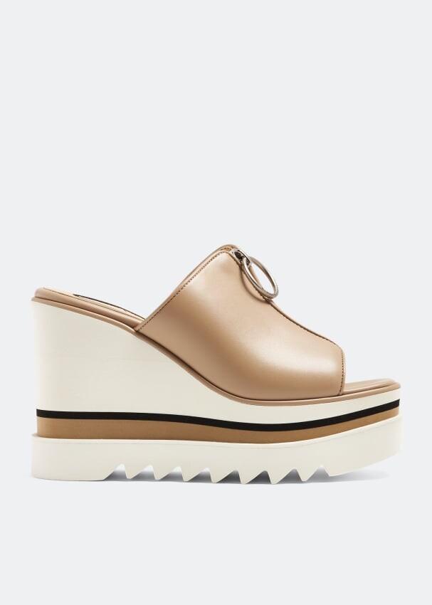 Сандалии Stella Mccartney Sneak Elyse Wedge, бежевый