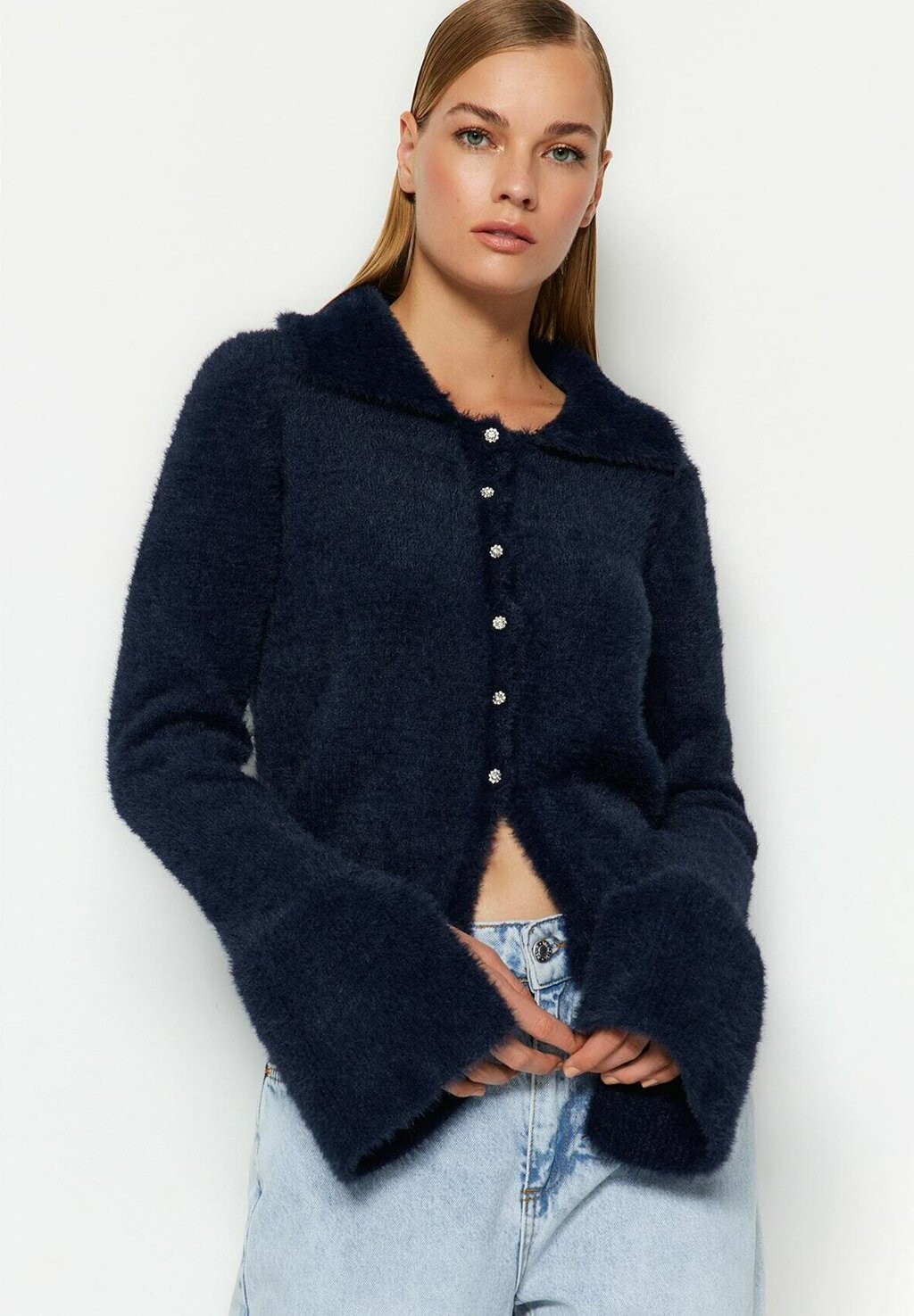 

Кардиган GEWOONTJES Trendyol, цвет navy blue