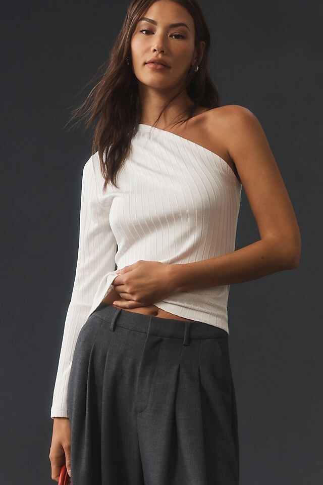 

Кофта Anthropologie на одно плечо, белый