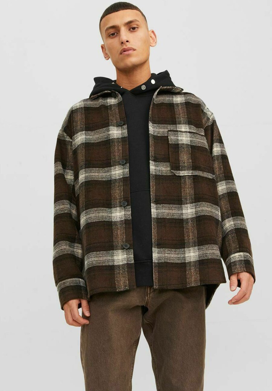 

Рубашка JORZAC CHECK OVER LS NOOS Jack & Jones, шоколадно-коричневый
