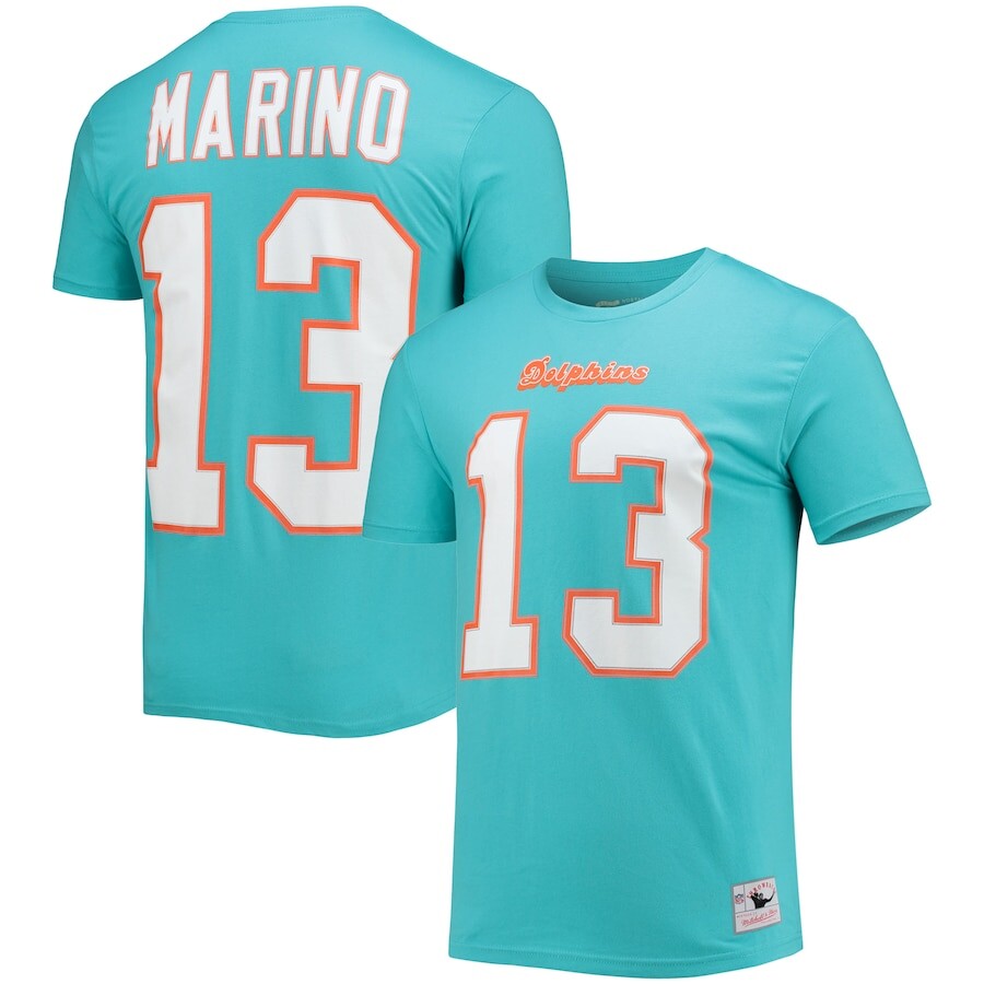 

Футболка с именем и номером Mitchell & Ness Miami Dolphins, аква