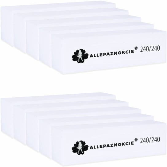 

Полировальный блок белый 240/240, 10 шт. Allepnails, AllePaznokcie