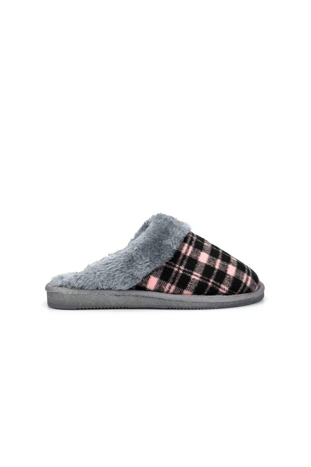 

Тапочки Миа в клетку тартан Sleepers, черный