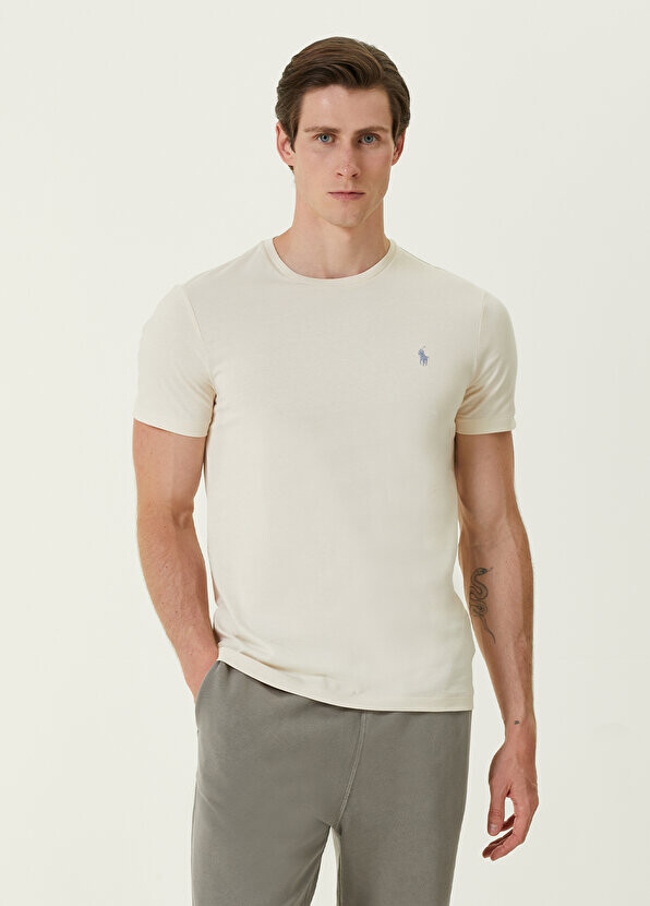 

Футболка с логотипом цвета экрю Polo Ralph Lauren