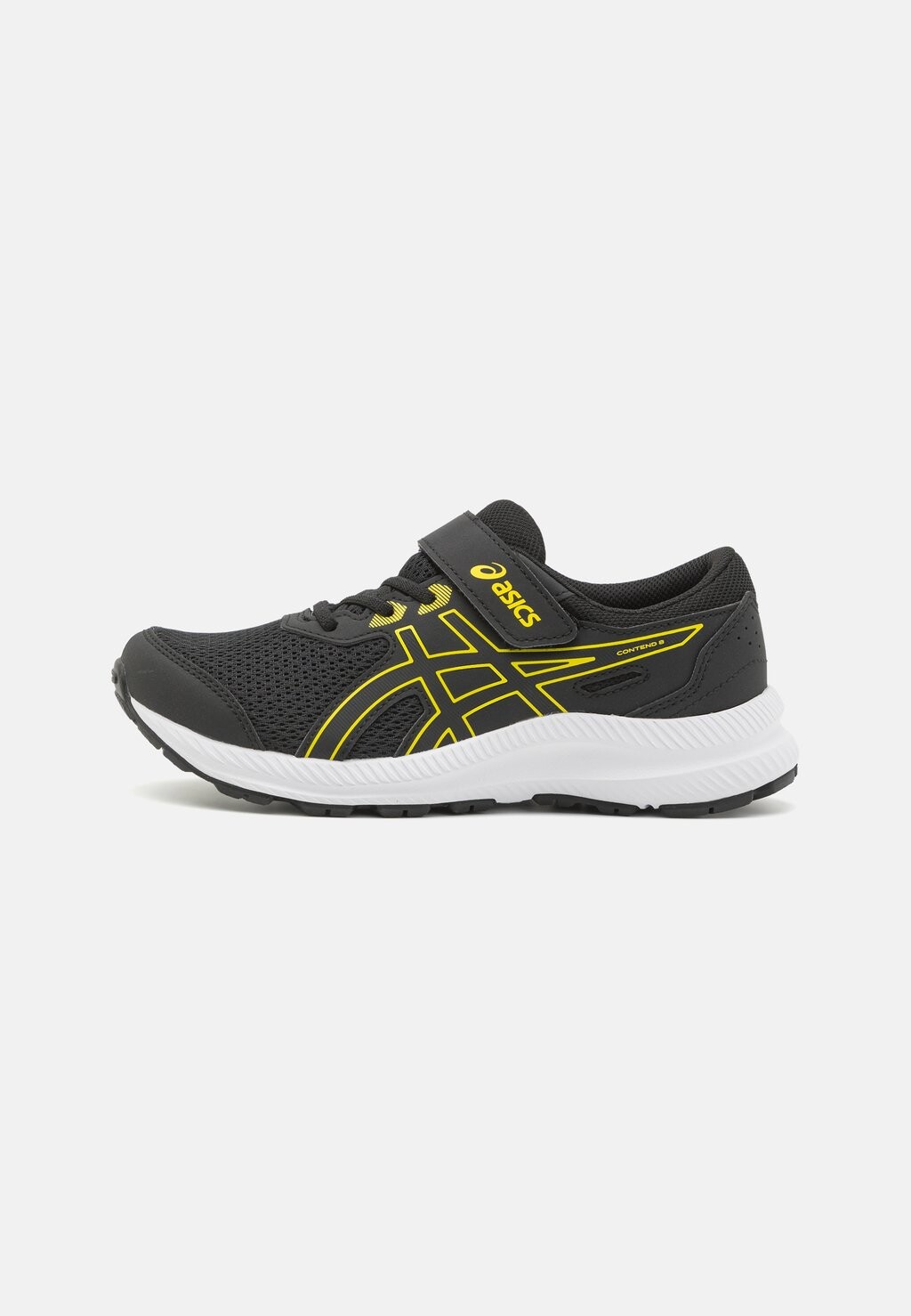 кроссовки нейтрального цвета Contend 8 Unisex ASICS, цвет black/bright yellow