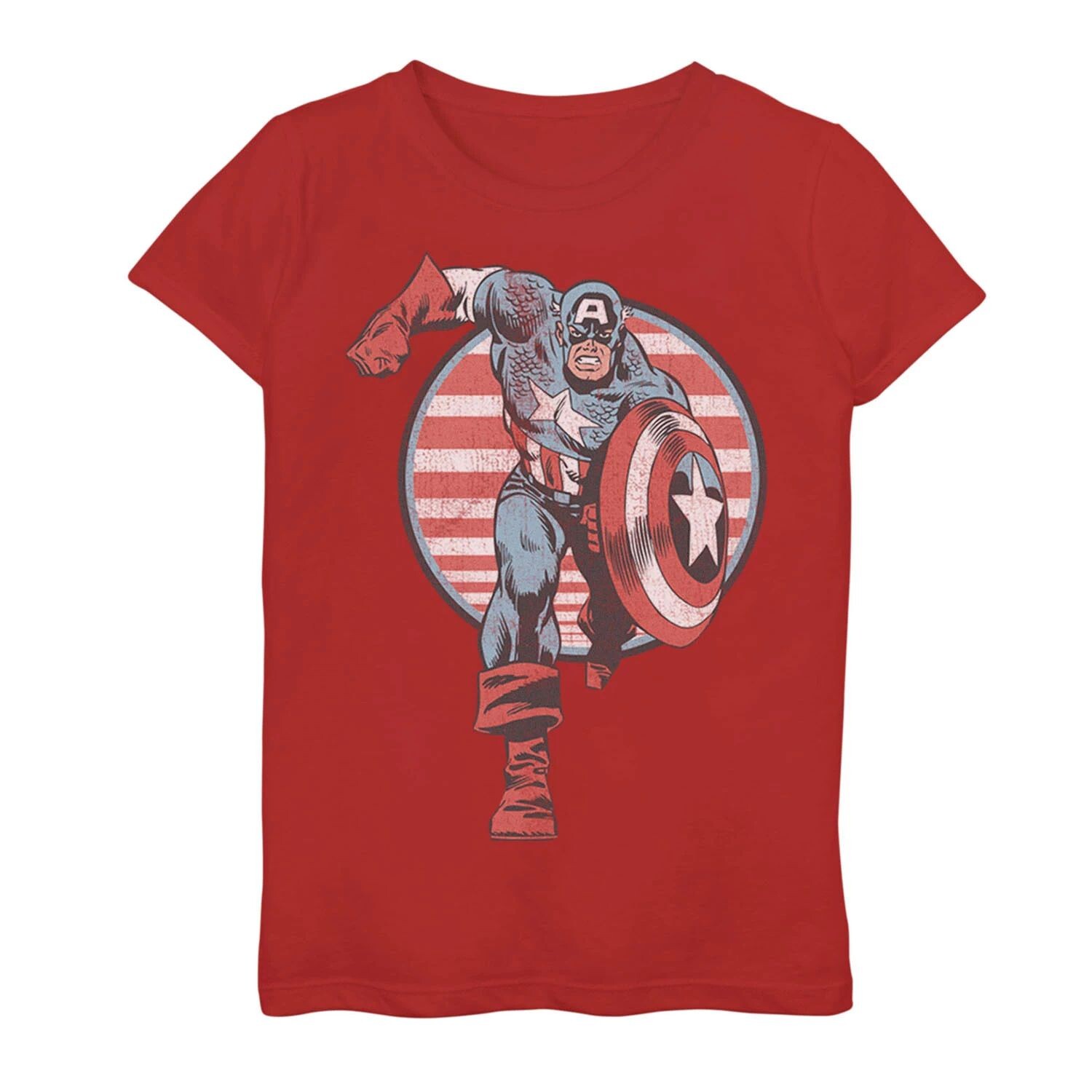 

Футболка с рисунком Marvel Captain America Charge для девочек 7–16 лет Marvel