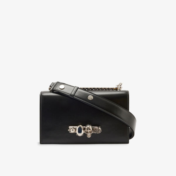

Кожаная сумка через плечо Jeweled Satchel Alexander Mcqueen, черный