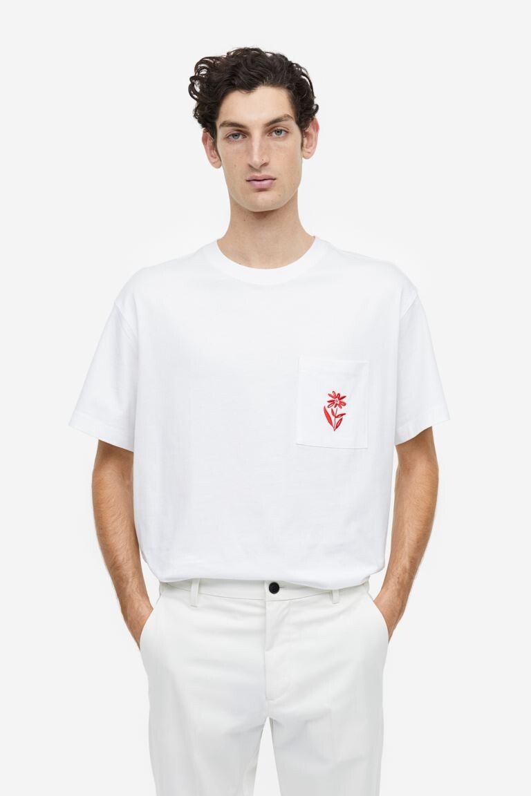 

Футболка свободного кроя с вышивкой H&M