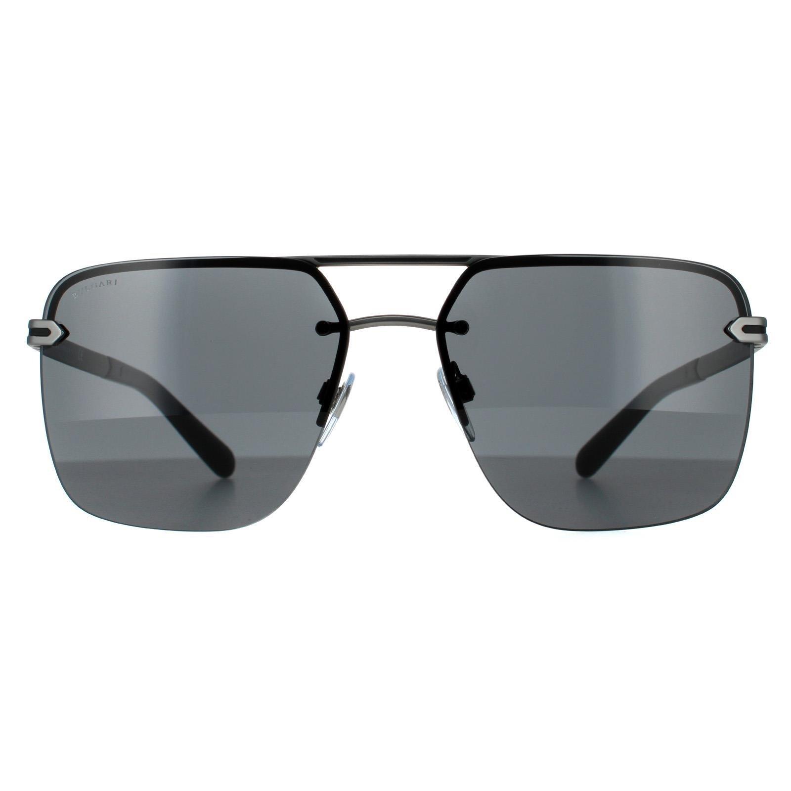 Прямоугольные матовые серые солнцезащитные очки цвета бронзы Bvlgari, серый