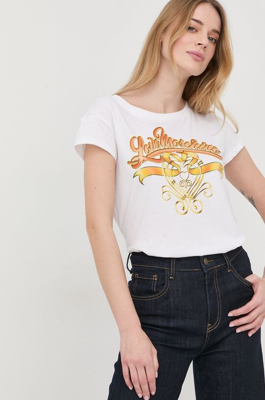 

Хлопковая футболка Love Moschino, белый